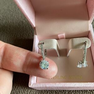 Diamonique Classics lever-back earrings